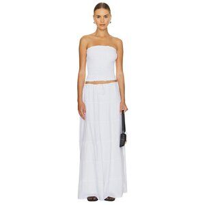 SNDYS Ophelia Skirt in White XX-Small New Womens Maxi Long